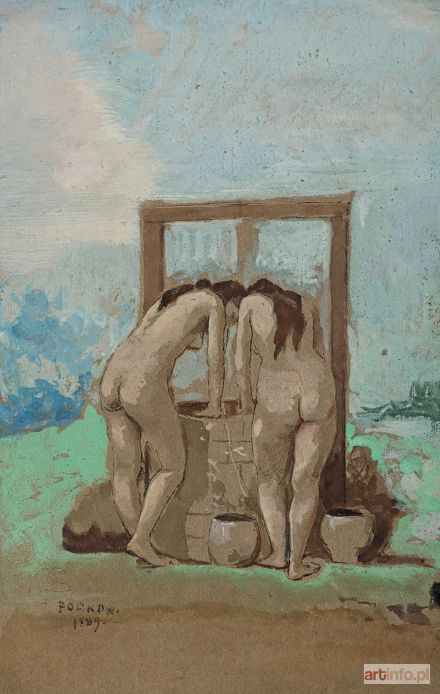 PODKOWIŃSKI Władysław Ansgary | PRZY STUDNI, 1889