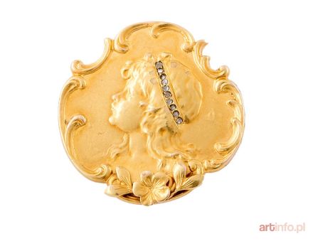 Broszka z diamentami, secesja, pocz. XX w.