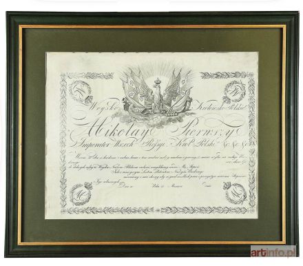 Patent oficerski (blankiet) z okresu Królestwa Polskiego