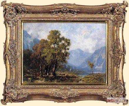 MALECKI Aleksander Władysław | NAD ALPEJSKIM JEZIOREM, 1878