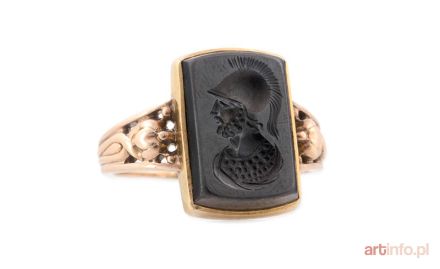 Sygnet z wizerunkiem antycznego wojownika, poł. XX w.