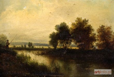 MONOGRAMISTA JP, Niemcy (?), 4. ćw. XIX w. | CHŁOPIEC ŁOWIĄCY RYBY, 1881
