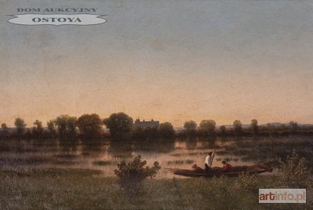 MALARZ francuski | PEJZAŻ RYBAKAMI, ok. 1870