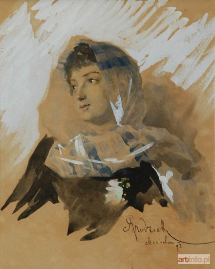 GRODZICKI Kazimierz | Dziewczyna w chuście, 1893