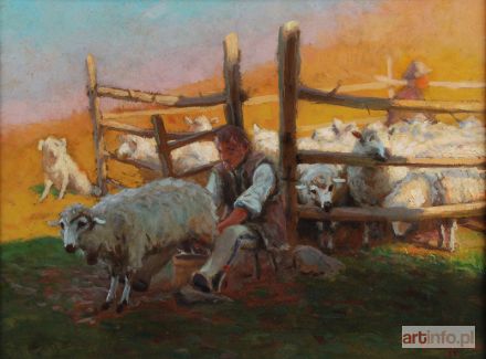 ĆWIKLIŃSKI Zefiryn | Koszar z owcami, 1922