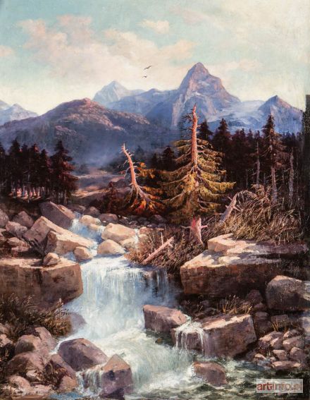 WENZEL Wilhelm Daniel | PEJZAŻ ALPEJSKI Z WIDOKIEM NA MATTERHORN, ok. 1920