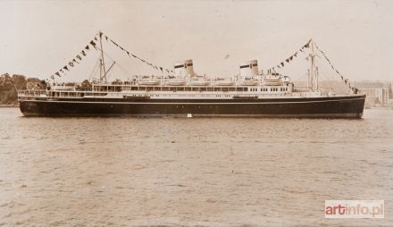 M.S. Piłsudski wpływający do portu, 1935 r.