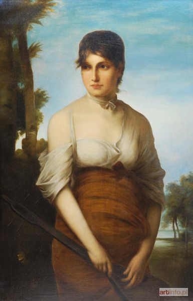 AUTOR nieznany | Dziewczyna z mandoliną, 1 poł. XIX w.