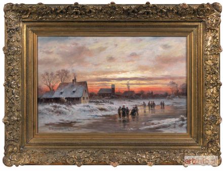 HEILINGER Paul | Pejzaż zimowy o zachodzie słońca, 1901