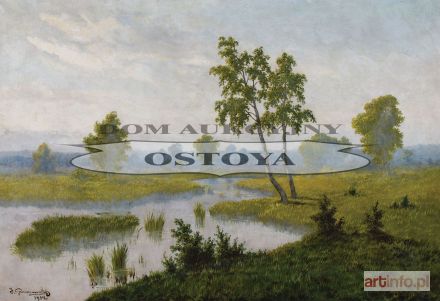 GURANOWSKI Józef | PEJZAŻ Z MEANDRUJĄCYM STRUMIENIEM, 1914