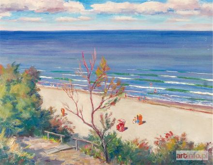 ŻURAWSKI Stanisław | Widok na plażę w Ustroniu Morskim, przed 1960