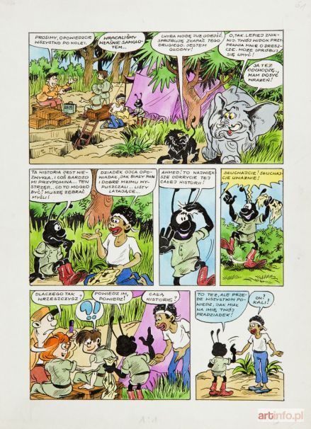 PAWEL Szarlota | Jonka, Jonek i Kleks - W pogoni za czarnym Kleksem, plansza komiksowa nr 61, 1987 r.