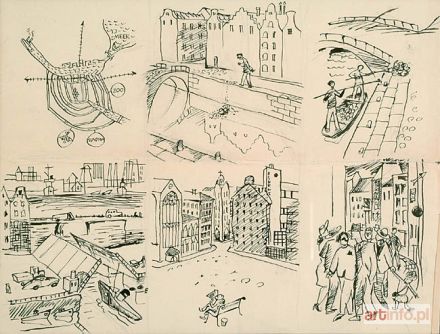 WRÓBLEWSKI Andrzej | 6 rysunków z cyklu Amsterdam, 1948/49
