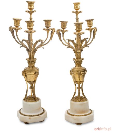 Para kandelabrów w stylu Ludwika XVI, Francja, 2 poł. XIX w.