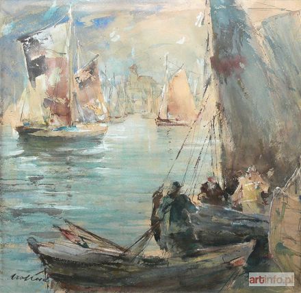 MOKWA Marian | Widok na port, przed 1945 r.