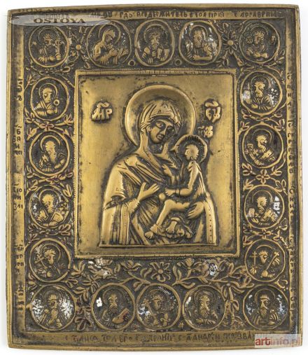 IKONA PODRÓŻNA, MATKA BOŻA TYCHWIŃSKA, Rosja, XIX w.