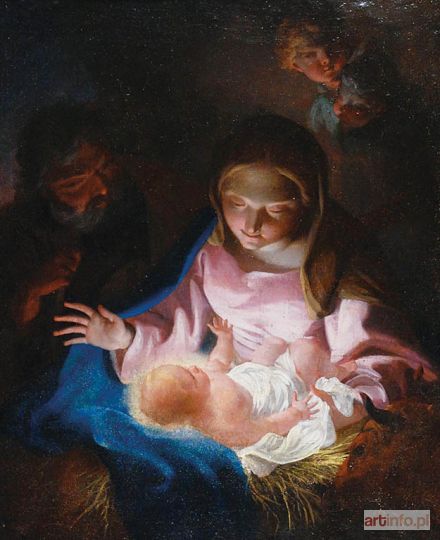 Malarz nieokreślony, XIX w. | Madonna z Dzieciątkiem - fragment Pokłonu pasterzy (1523-30, Drezno, Gemaeldegalerie) wg Antonio A. Correggio (1489-1534)