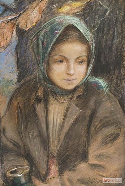 AXENTOWICZ Teodor | DZIEWCZYNA HUCULSKA Z DZBANEM (ALEGORIA PRZEMIJANIA?), [przed 1914?]