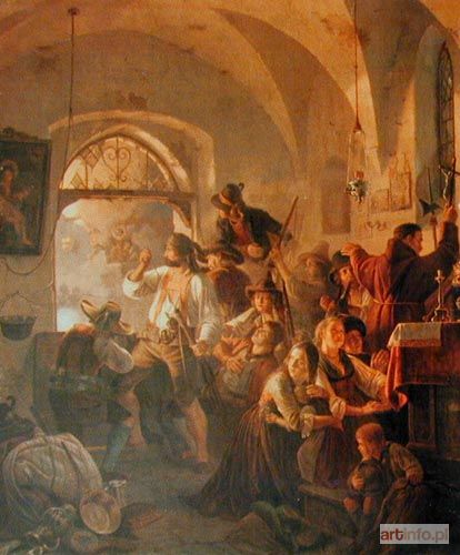 MALARZ NIEMIECKI 2. ćwierci XIX w. | Obrońcy - epizod z wojen napoleońskich