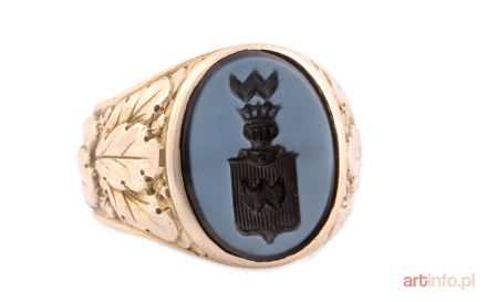 Sygnet rodowy z herbem Abdank, 1 poł. XX w.