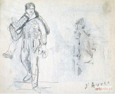 KAMOCKI Stanisław | Szkice huzara i wiejskiej chałupy, 1894