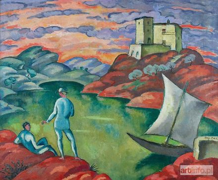 ZAK Eugeniusz | Pejzaż z żeglarzami, ok. 1914