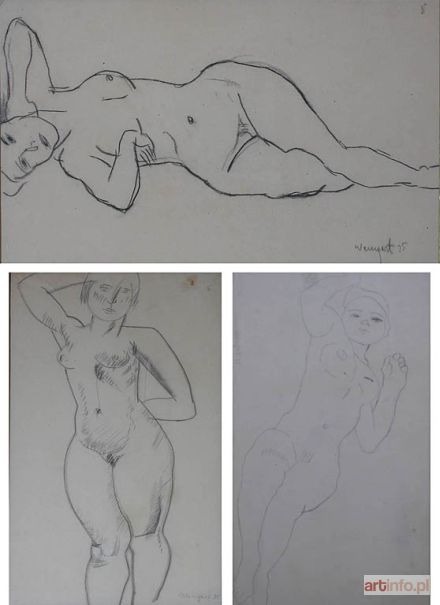 WEINGART Joachim | Trzy rysunki::a. Nu allongé (1925), b. Nu (1925), c. Nu debout (1925)