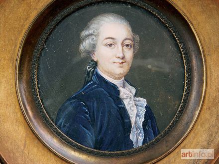 AUTOR nieznany, XVIII/XIX w | Portret młodego mężczyzny w granatowym surducie