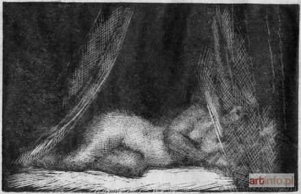 WEISS Wojciech | Akt za tiulową zasłoną, 1925