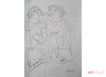 PICASSO Pablo | Flautista Y Muchacha Con Tamboril, 1933