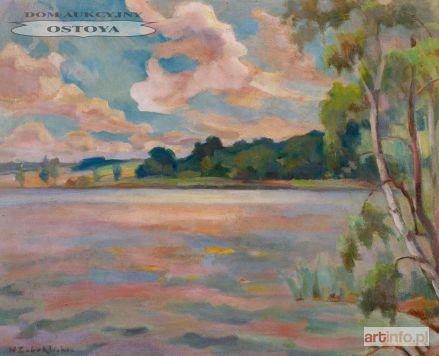 ŻABOKLICKI Wacław | PEJZAŻ Z BRZOZĄ NAD WODĄ