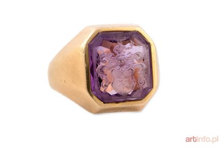 Sygnet herbowy z ametystem, 1 poł. XX w.