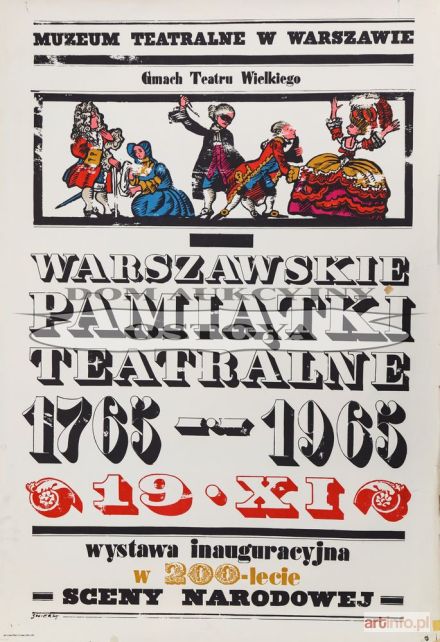 ŚWIERZY Waldemar | Plakat wystawy WARSZAWSKIE PAMIĄTKI TEATRALNE, 1965