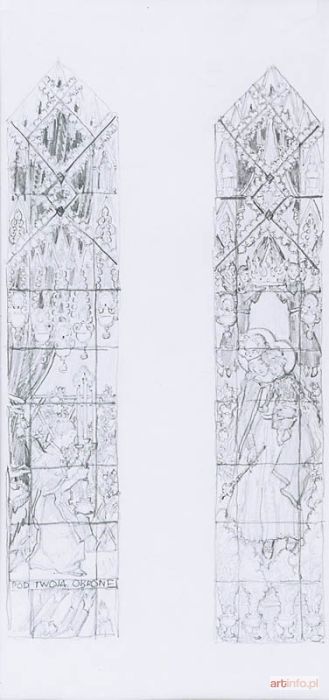 MEHOFFER Józef | Projekt witraży do kościoła św. Stanisława Kostki na Dąbnikach w Krakowie, 1932-38