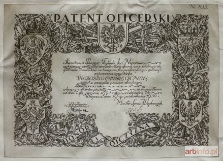 WOJNARSKI Jan | Patent oficerski Jana Nepomucena Tylińskiego (nr 103, wydany 10.10.1932 r.)