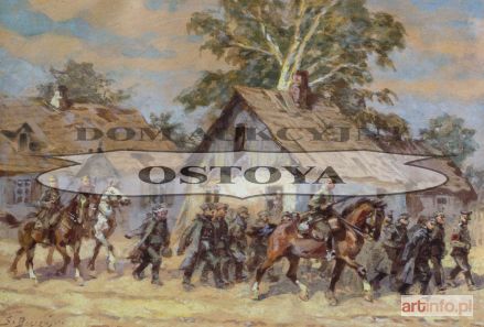 BAGIEŃSKI Stanisław | POLSCY KAWALERZYŚCI ESKORTUJĄCY KOLUMNĘ NIEMIECKICH JEŃCÓW, 1945