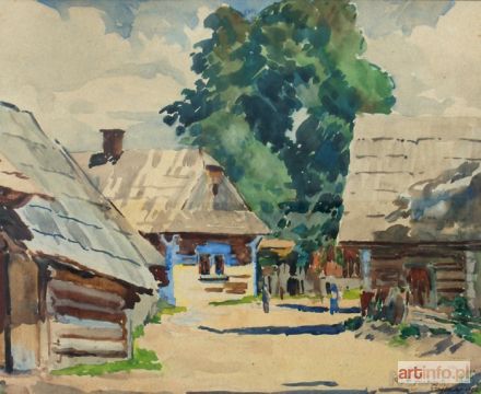 ŻURAWSKI Stanisław | Pejzaż z wiejskimi domami, 1924