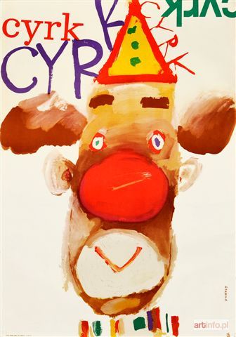 ŚWIERZY Waldemar | Cyrk. Miś z czerwonym nosem, poł. lat 60-tych XX w., plakat cyrkowy