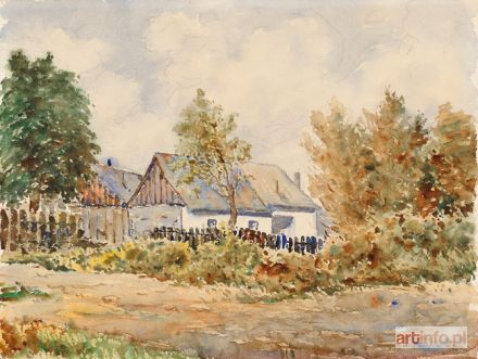 RAPACKI Józef | WIEJSKA ZAGRODA WŚRÓD DRZEW, 1923 (Małe-Zaleszczyki)