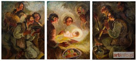 SICHULSKI Kazimierz | W szopce bożonarodzeniowej, 1938 (tryptyk)