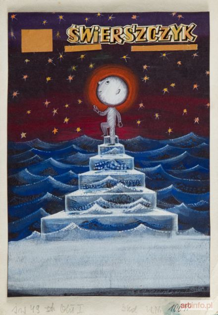 ZAKRZEWSKA-ZALESKA Halina | Kosmiczne schody, ilustracja okładkowa do czasopisma Świerszczyk nr 49, 1985 r.