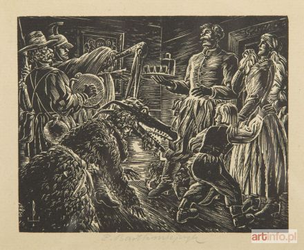 BARTŁOMIEJCZYK Edmund Ludwik | Przyjęcie kolędników z turoniem, 1939 r.