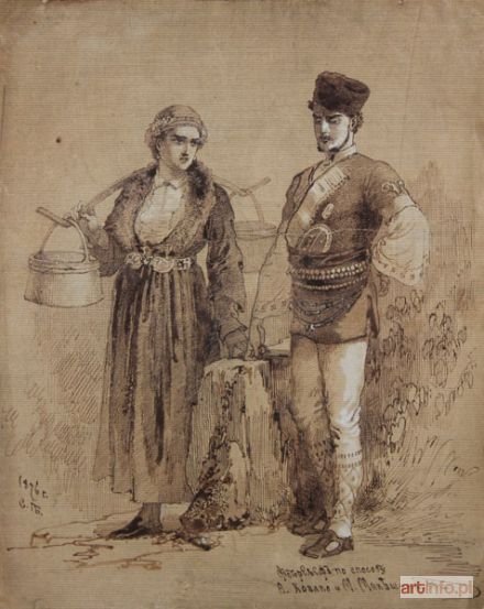 AUTOR nieznany | Para w strojach ludowych (1876)