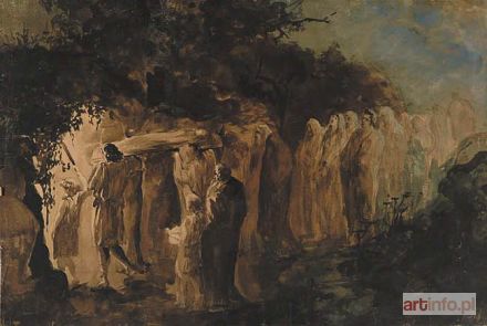 BILIŃSKA-BOHDANOWICZ Anna | ORSZAK POGRZEBOWY WKRACZAJĄCY DO RZYMSKICH KATAKUMB, około 1880