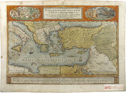ORTELIUS Abraham | Mapa podróży Św.Pawła (Peregrinationis divi Pauli typus corographicus), 1579,