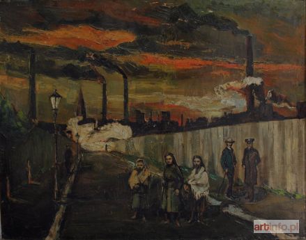 KĘDZIA Kazimierz | Pejzaż starej Łodzi fabrycznej (1974)